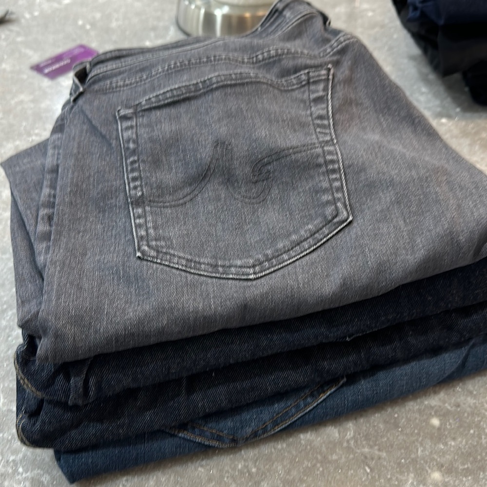 AG bundle of 4 pair!! 1-gray, 2-dark blue,1-light blue.  Hardly worn!
